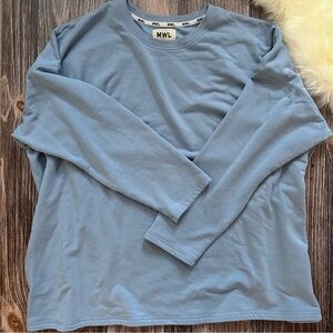 Madewell MWL Blue Make Weekends Longer Crewneck Sweater (2X)